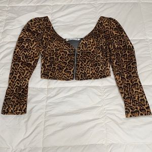 Zara Leopard print crop top